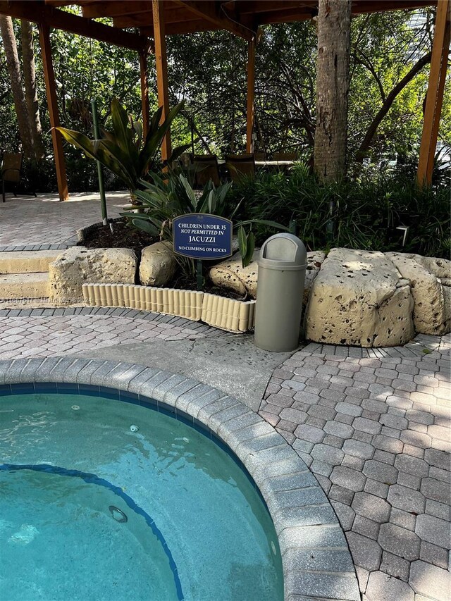 view of pool featuring a patio area