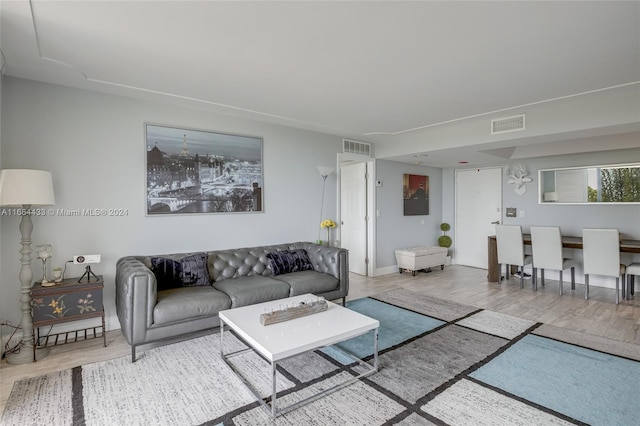 living room featuring hardwood / wood-style floors