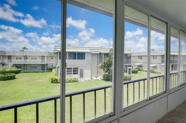 view of unfurnished sunroom