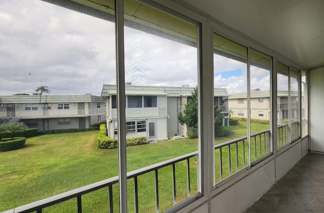 view of unfurnished sunroom