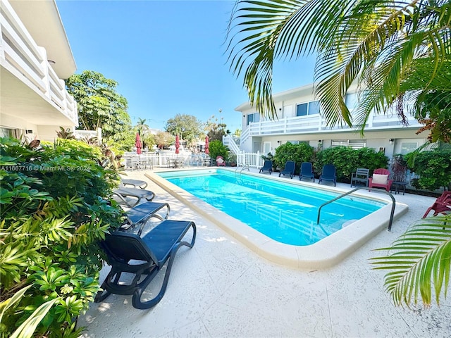 view of pool with a patio