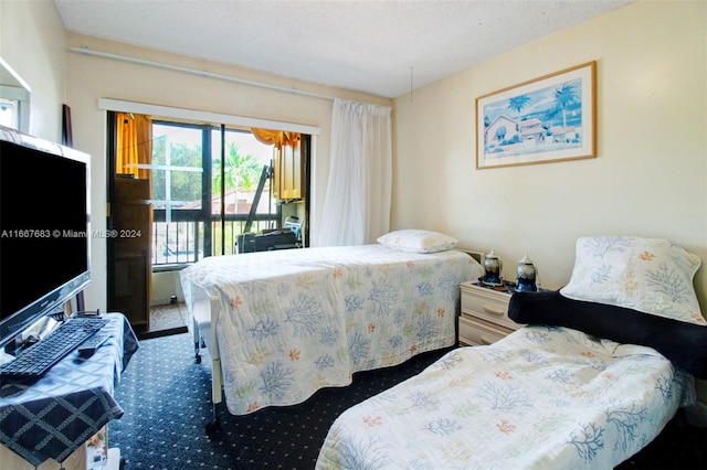 bedroom with a textured ceiling