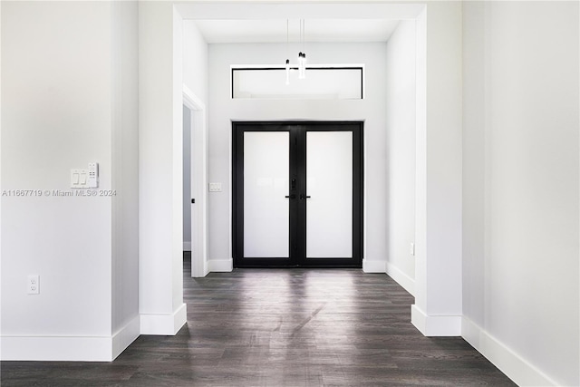 entryway featuring dark wood-type flooring