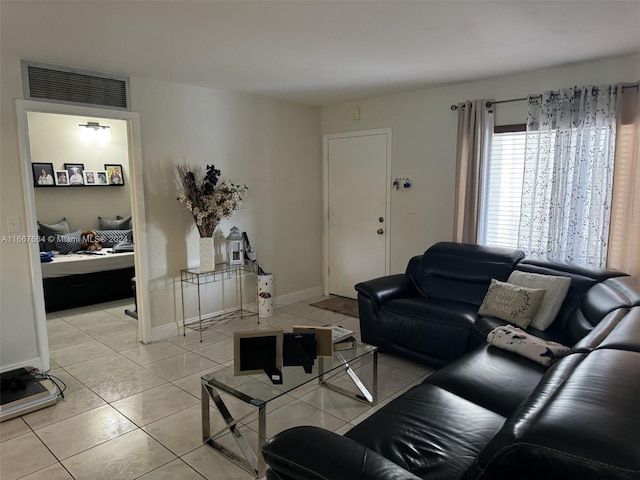 view of tiled living room