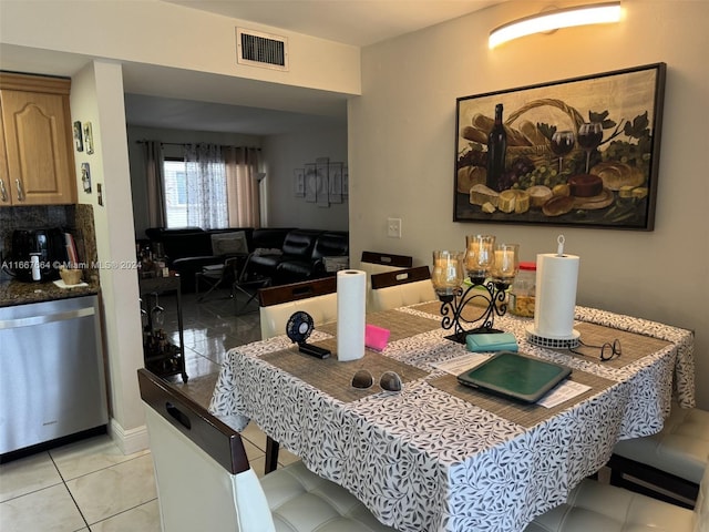 view of tiled dining space