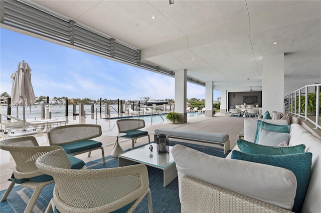 view of patio / terrace featuring a community pool