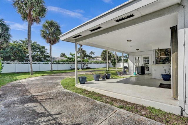 view of patio / terrace featuring french doors