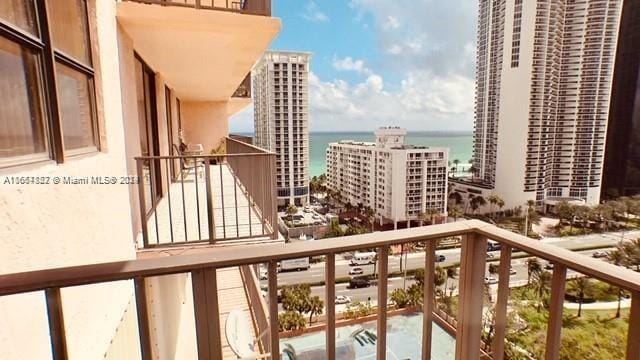 balcony with a water view