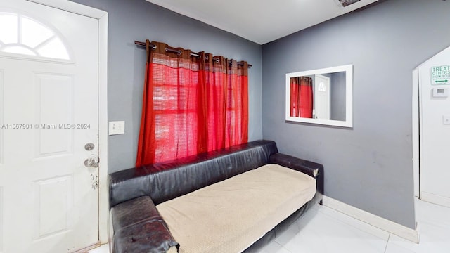 bedroom with tile patterned flooring