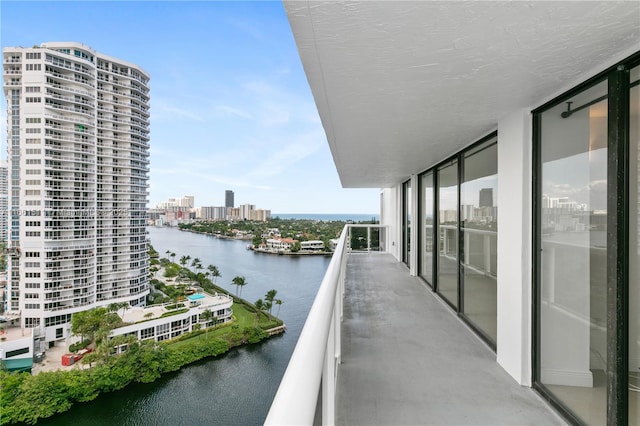 balcony with a water view