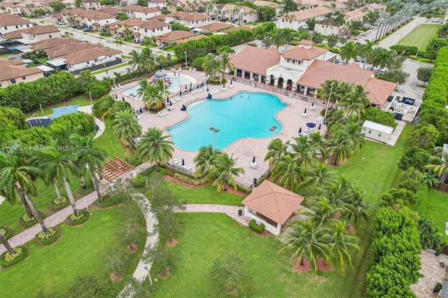 aerial view featuring a residential view