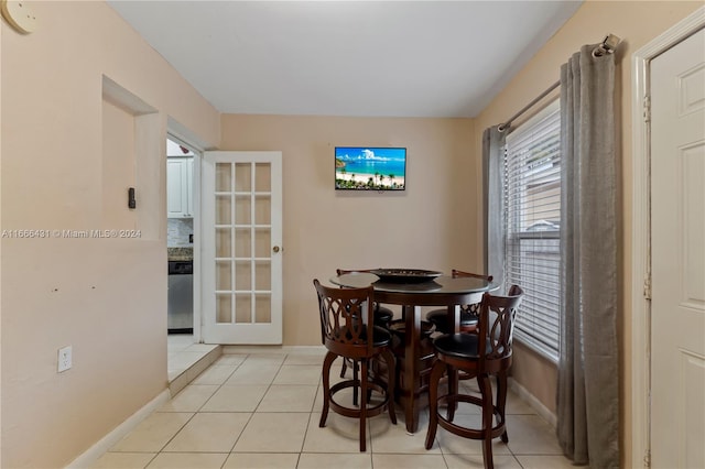 view of tiled dining area