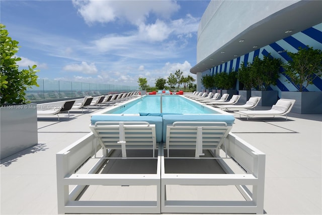 view of pool with a patio area