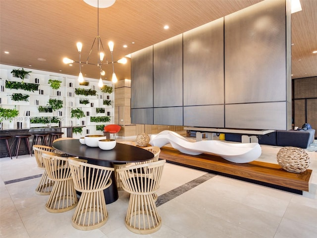 45 SW 9th St Unit 4007, Miami, FL 33130 - common area featuring recessed lighting and wooden ceiling