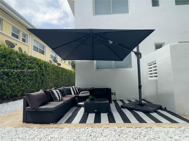 view of patio featuring an outdoor living space