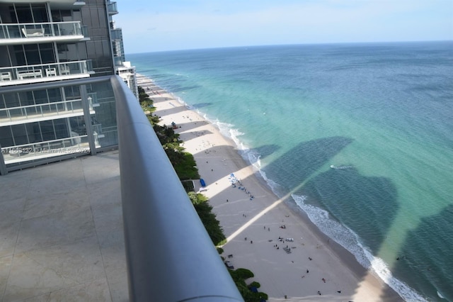 view of water feature featuring a beach view