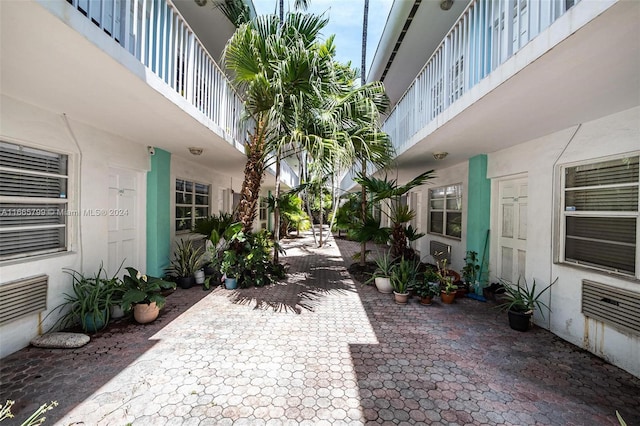 view of community with a patio