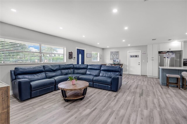 living room featuring light hardwood / wood-style floors