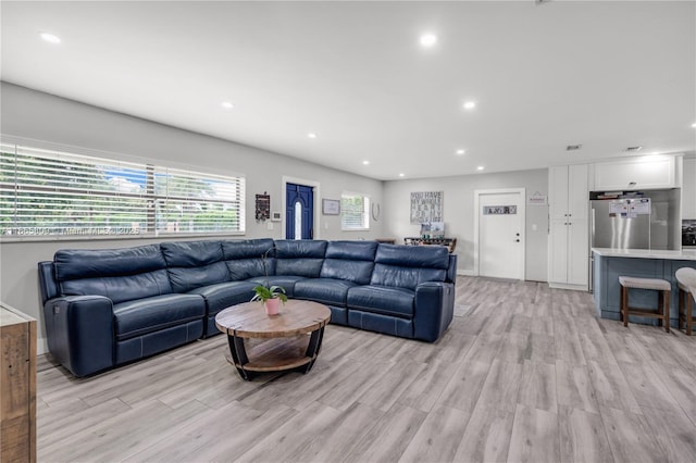 living room featuring light hardwood / wood-style floors