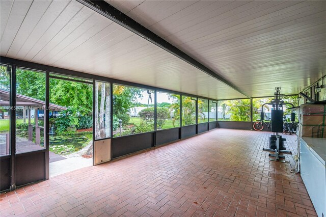 view of unfurnished sunroom