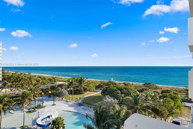 property view of water with a view of the beach