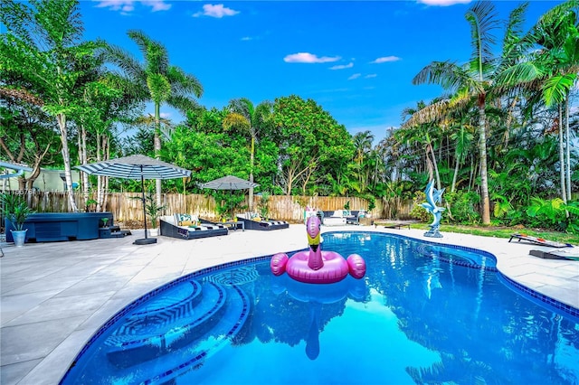 view of pool with a patio area