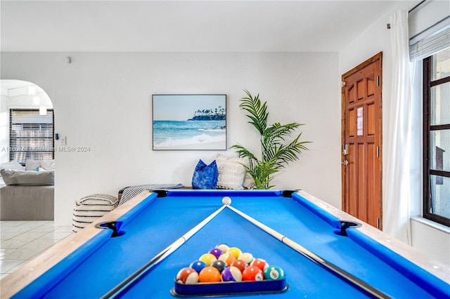 game room featuring plenty of natural light and billiards