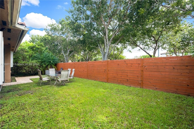 view of yard featuring a patio