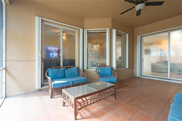 view of patio / terrace featuring ceiling fan