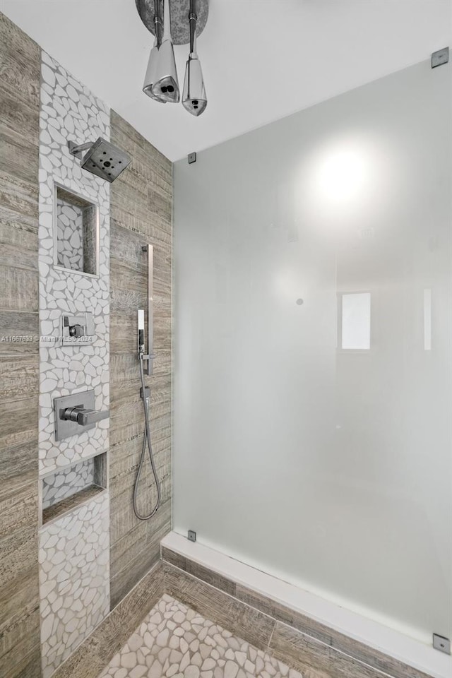 bathroom featuring a shower