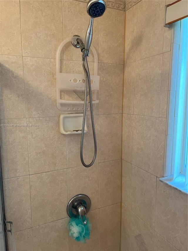 room details with a stall shower