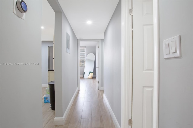 hall featuring light hardwood / wood-style floors