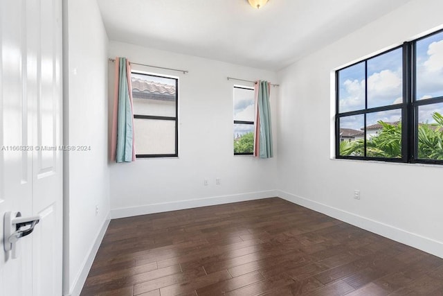 empty room featuring dark wood-type flooring