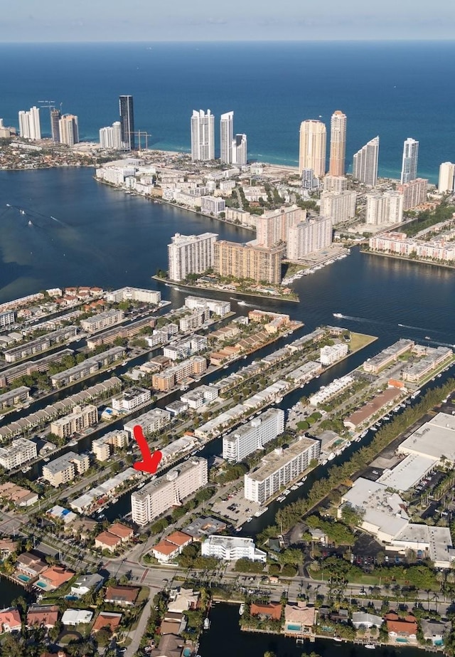 3545 NE 166th St Unit 306, North Miami Beach, FL 33160 - bird's eye view with a water view
