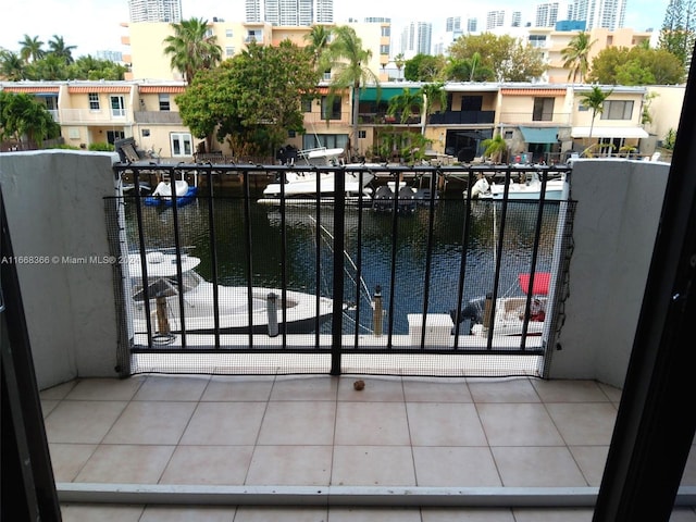 balcony with a water view