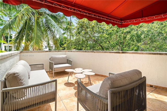 view of patio with an outdoor living space