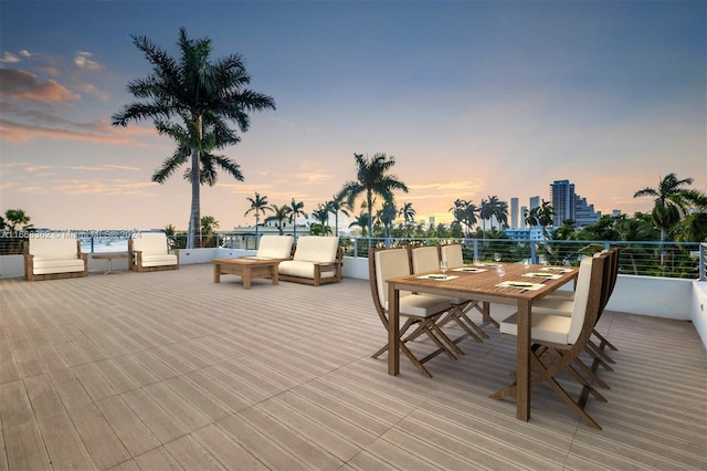 view of deck at dusk