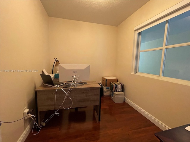7275 SW 90th Way Unit 407, Miami, FL 33156 - office featuring dark wood-style floors and baseboards