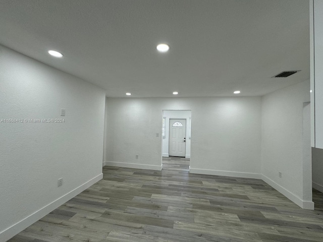 empty room with light wood-type flooring