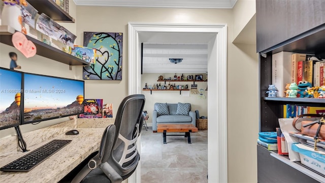 bedroom featuring ornamental molding