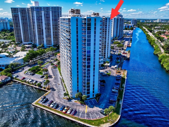 20505 E Country Club Dr Unit 531, Aventura, FL 33180 - aerial view featuring a view of city and a water view