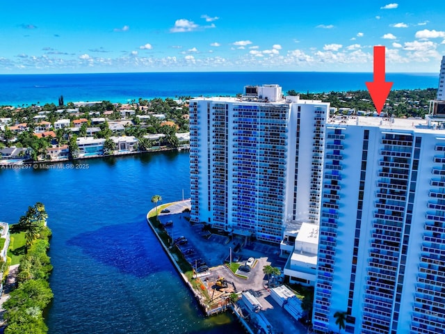 20505 E Country Club Dr Unit 531, Aventura, FL 33180 - aerial view featuring a city view and a water view