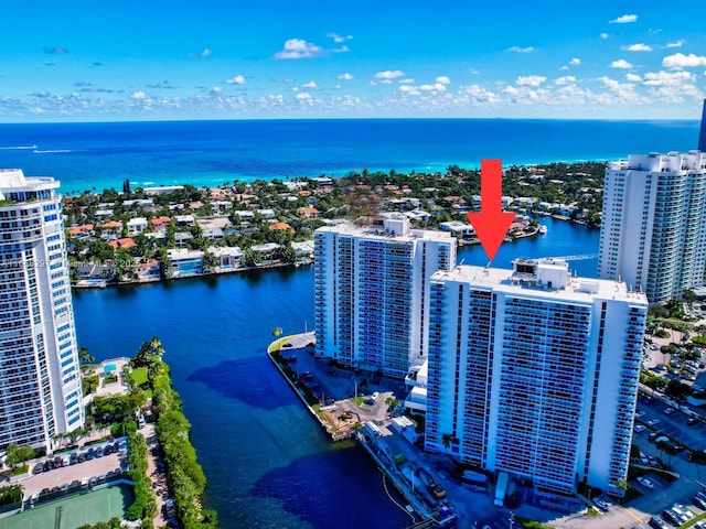 20505 E Country Club Dr Unit 531, Aventura, FL 33180 - aerial view featuring a city view and a water view