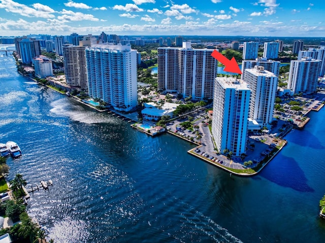 20505 E Country Club Dr Unit 531, Aventura, FL 33180 - birds eye view of property featuring a view of city and a water view