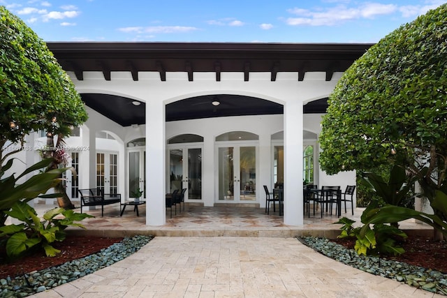 exterior space with french doors