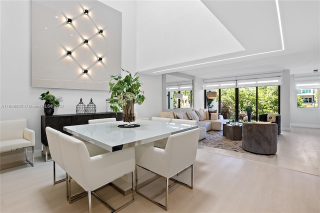 dining room featuring light hardwood / wood-style floors