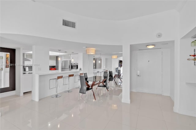 view of tiled dining room