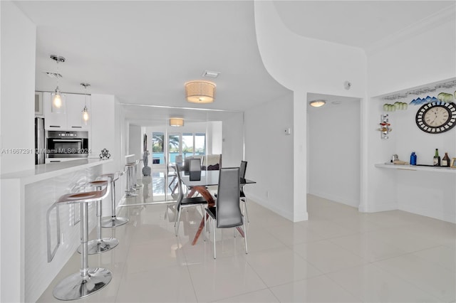 dining room with light tile patterned floors