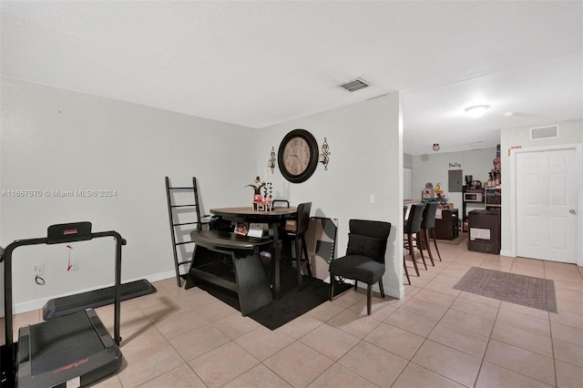 view of tiled dining area