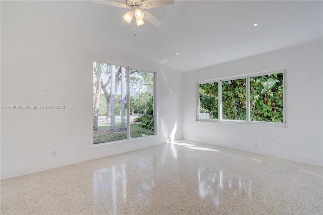 spare room featuring ceiling fan